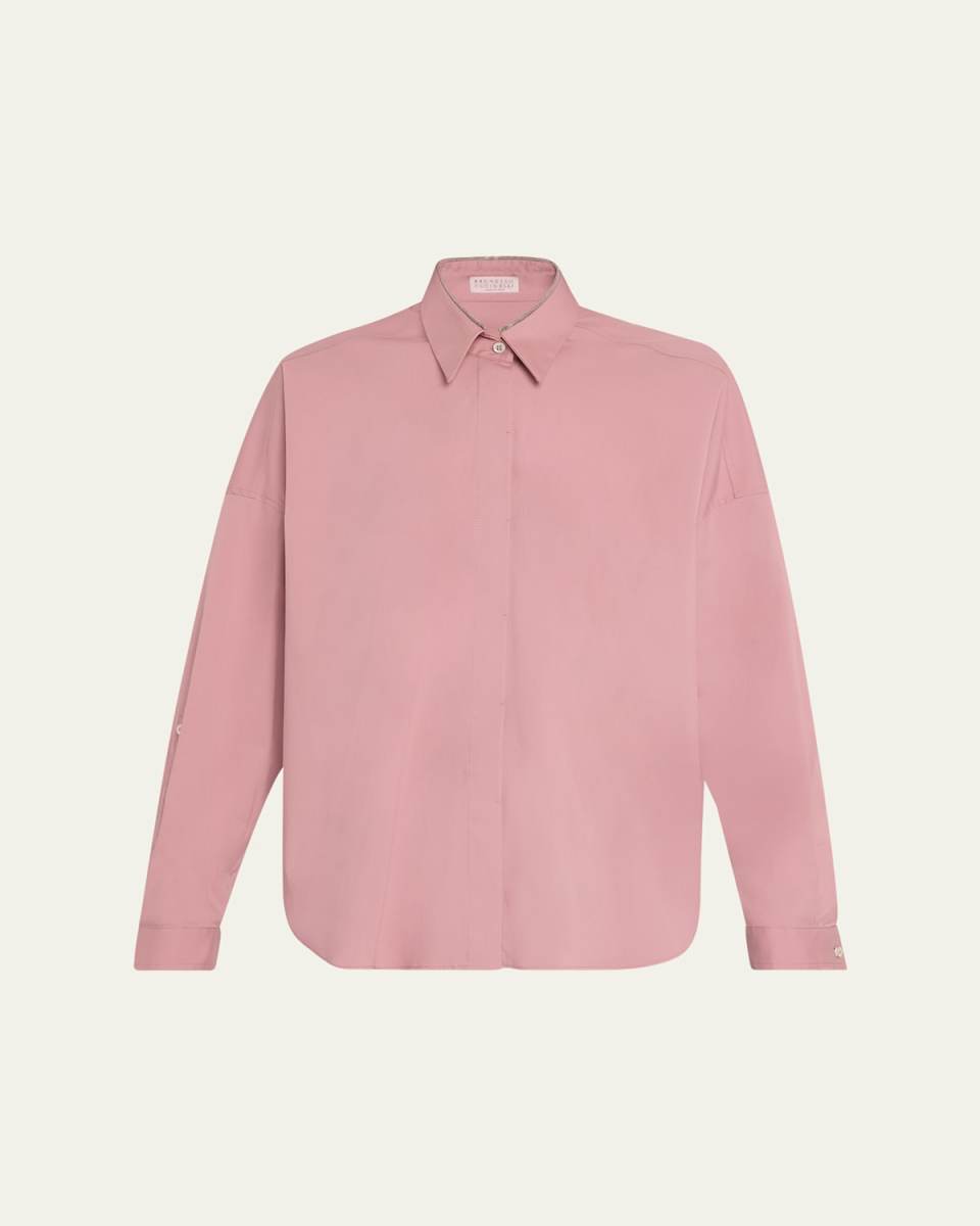 Monili Collar Cotton Popeline Shirt
